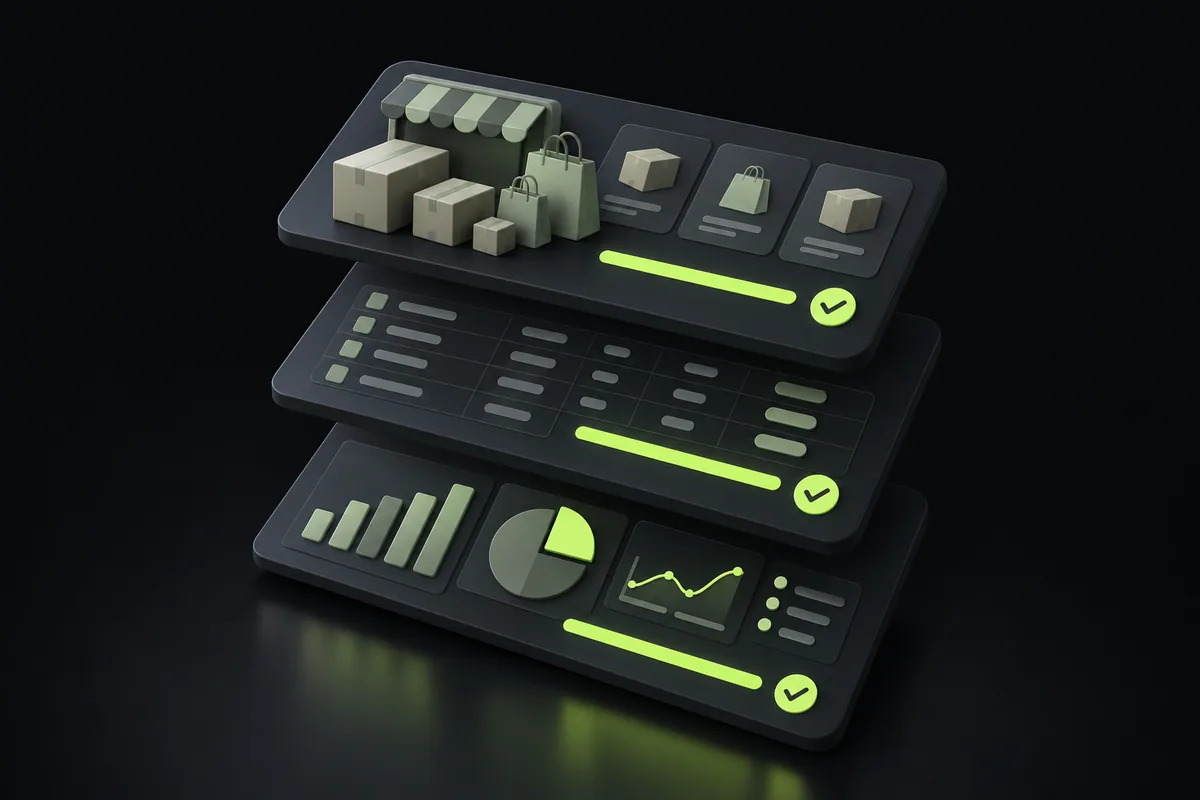 Three project cards with app screenshots and progress bars